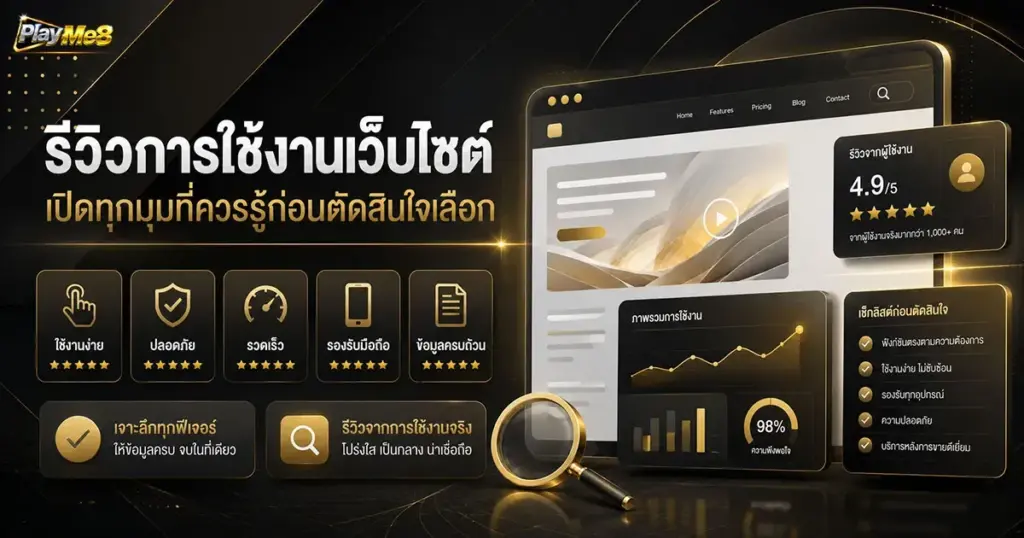 รีวิวการใช้งานเว็บไซต์ เปิดทุกมุมที่ควรรู้ก่อนตัดสินใจเลือก